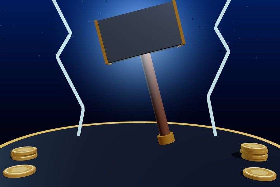 3D Norse hammer with lightning bolts